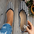 Damen Ballerinas mit kreativem Hahnentrittmuster und flexiblem Fußbett R&B