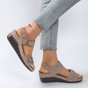 Damen Komfortable Wedge-Sandalen mit verstellbaren Riemen R&B