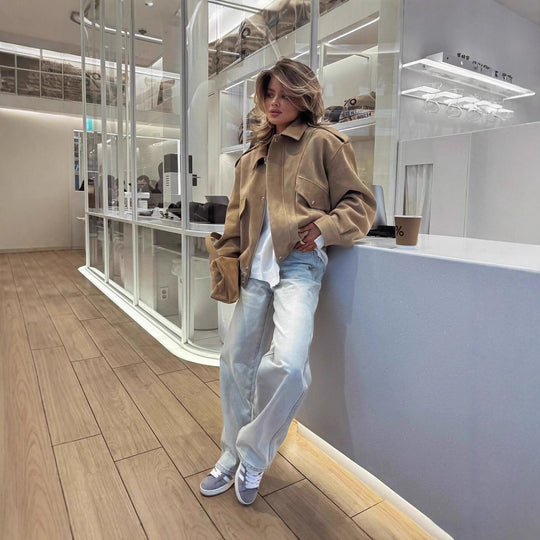 Damen lässige Oversize-Jacke R&B
