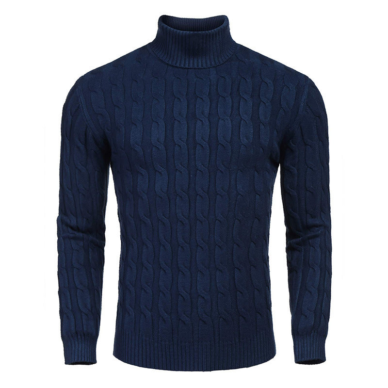 Herren modischer Rollkragenpullover mit Zopfmuster R&B