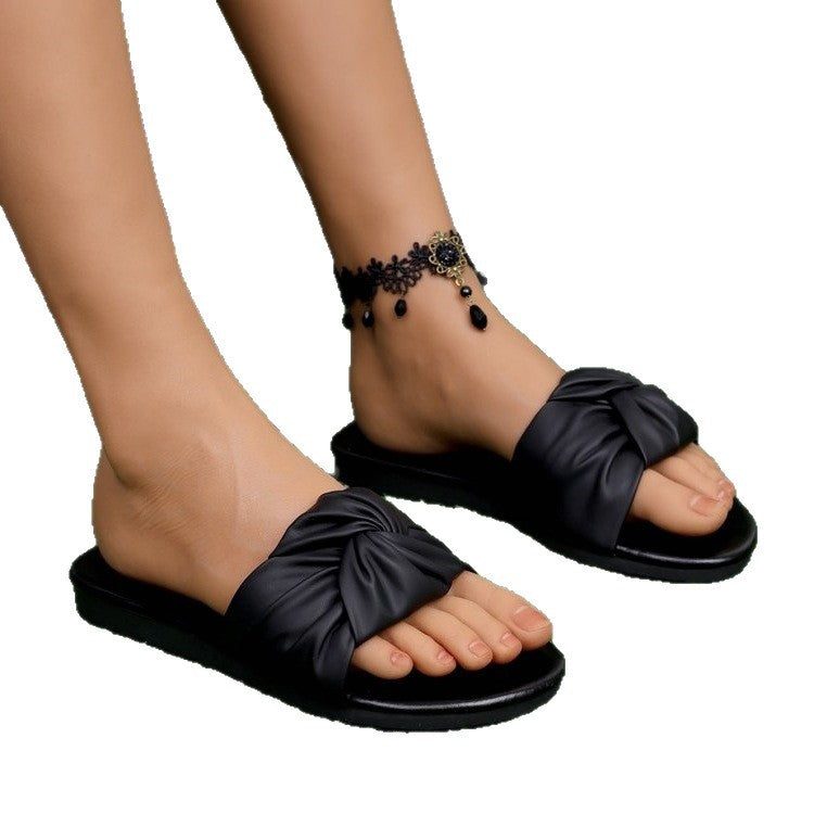 Damen elegante Riemchen-Sandalen mit modischem Knoten-Design R&B