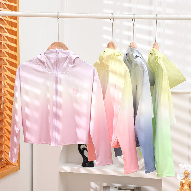 Damen nan leichte UV-Schutz Kapuzenjacke aus Funktionsstretch mit durchgehendem Reißverschluss und Raglanärmeln R&B