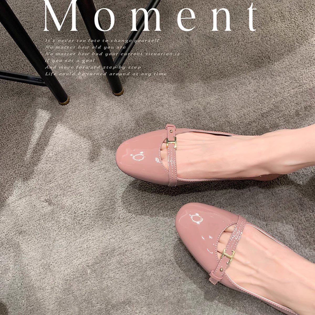 Damen Ballerina-Schuhe mit elegantem Riemendesign und modischen Akzenten