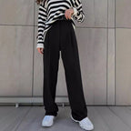 Damen Elegante High-Waist-Hose mit Bügelfalte und Bindegürtel R&B
