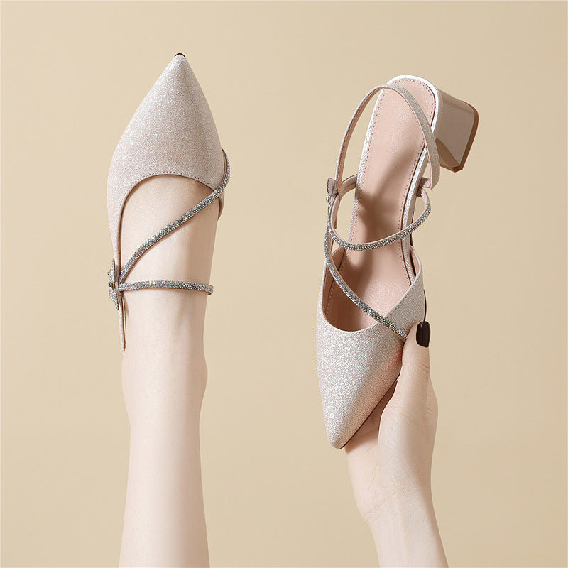 Damen Elegante Slingback-Pumps mit funkelndem Schmuckdetail R&B