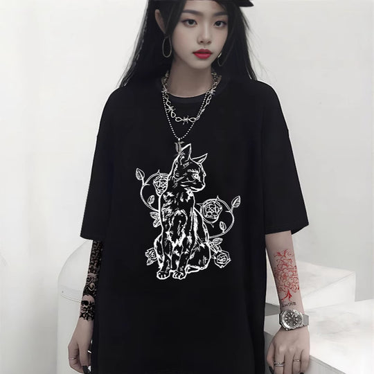 Damen Oversized T-Shirt mit dekorativem Schleifenmotiv R&B