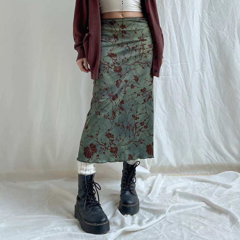 Damen Maxirock mit floralem Druck und elegantem Schnitt R&B