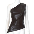 Damen asymmetrisches Top mit innovativem Drapierungsdesign R&B