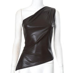 Damen asymmetrisches Top mit innovativem Drapierungsdesign R&B