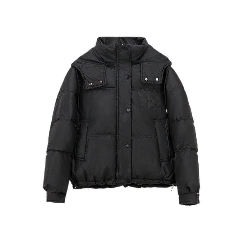Damen gesteppte Winterjacke mit Kapuze und praktischen Taschen R&B