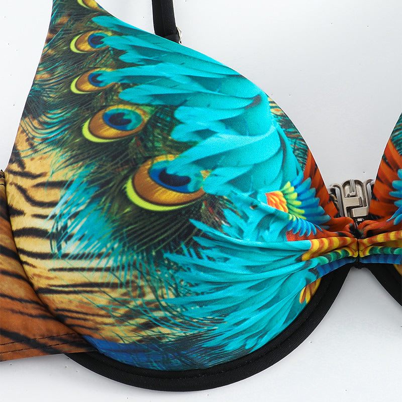 Damen Triangel-Bikini mit extravaganten Mustern und funkelnden Akzenten R&B