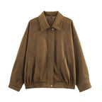Damen Oversized Jacke aus hochwertigem Kunstleder R&B