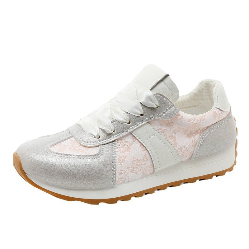 Damen sportliche Sneakers mit glänzenden Akzentdetails und atmungsaktiver Obermaterialstruktur R&B