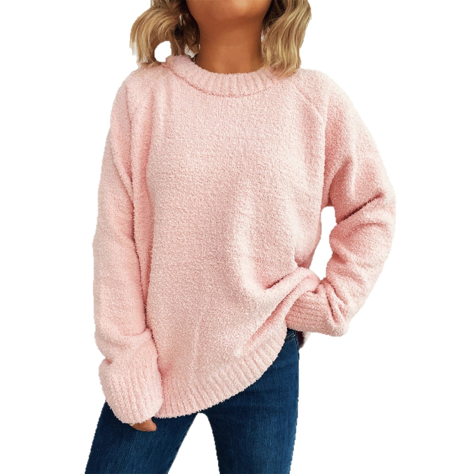 Damen wärmender Strickpullover mit lässigem Schnitt und strukturiertem Design R&B