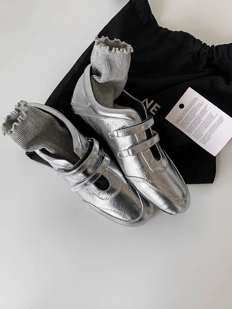 Damen modische Mokassins mit doppeltem Riemen und bequemer Sohle R&B