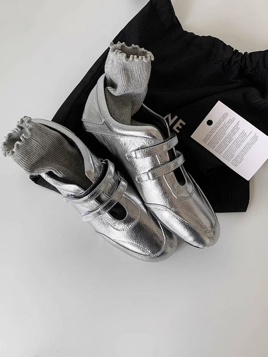 Damen modische Mokassins mit doppeltem Riemen und bequemer Sohle R&B