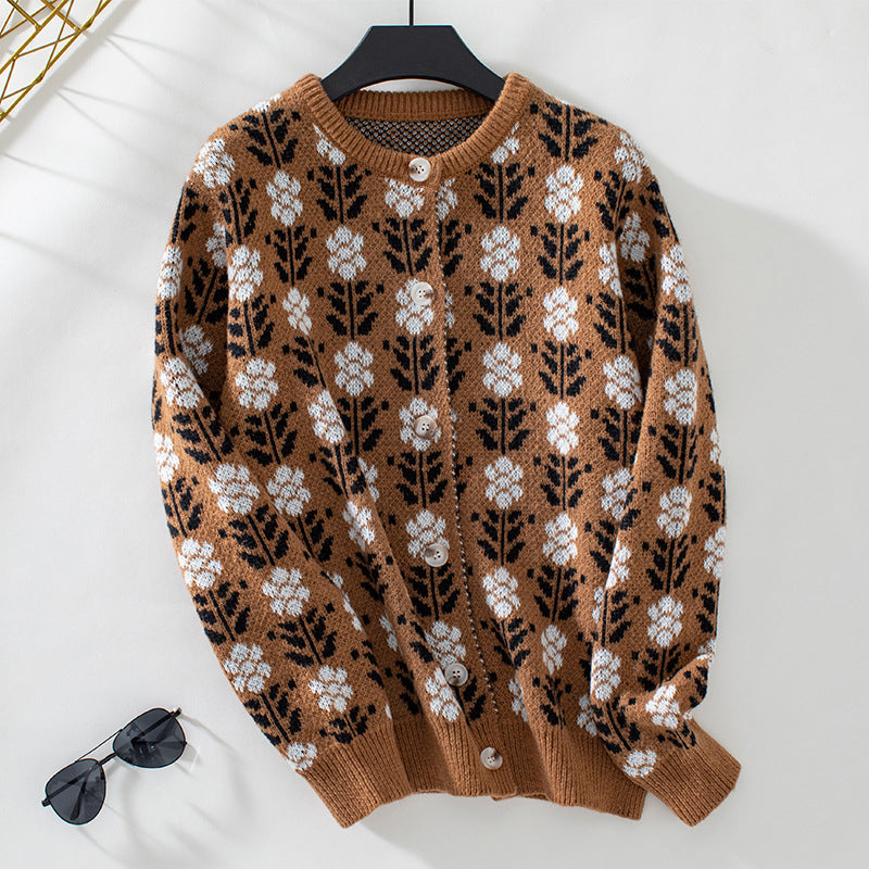 R&B | Strickjacke mit Blumenmuster