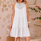 Damen luftiges Sommerkleid mit detaillierter Häkelspitze R&B