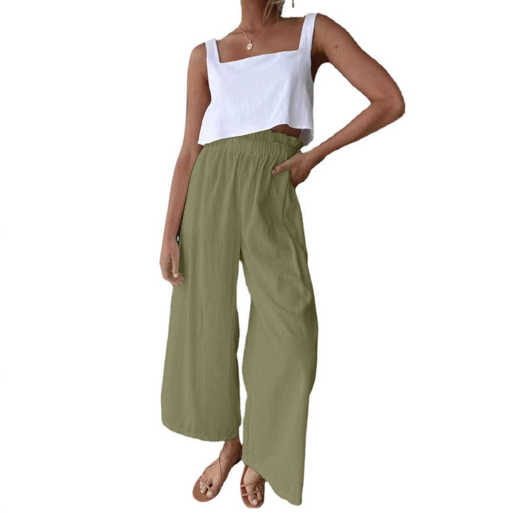 Damen Weite Palazzo-Hose mit elastischem Bund und fließendem Schnitt R&B