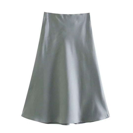 Damen Maxi-Rock aus fließendem Stoff mit elegantem Fall R&B