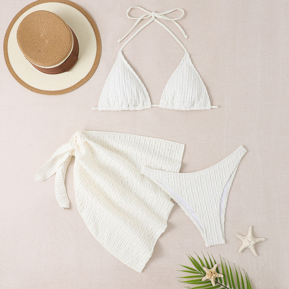 Damen Triangel-Bikini mit modischem Wickelrock und eleganten Details R&B