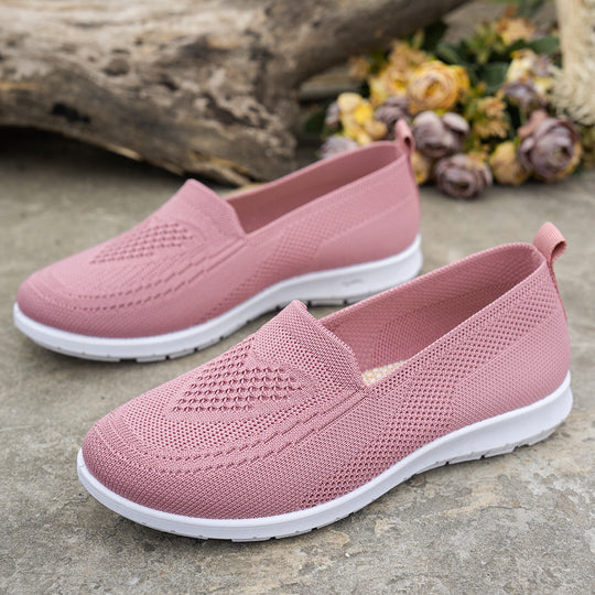 Damen Atmungsaktive Slip-On Freizeitschuhe mit komfortablem Absatz R&B
