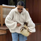 Damen Fleece-Pullover mit hohem Kragen R&B
