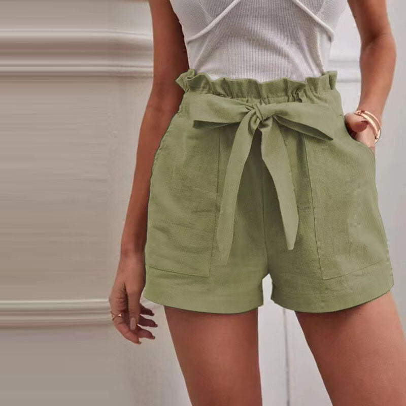 【Baumwolle】Lässige Einfarbige Shorts