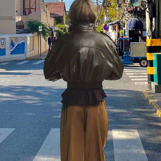Damen ausgefallene jacke mit voluminösen Ärmeln R&B