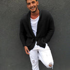 Herren Strickjacke mit praktischer Gürtelschnalle und modischem Waffelmuster R&B