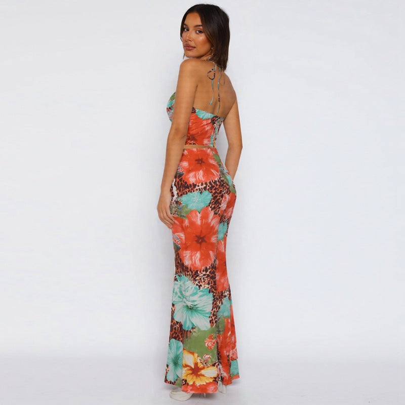 Damen Maxikleid mit aufregendem Blumen- und Tiermotiv R&B