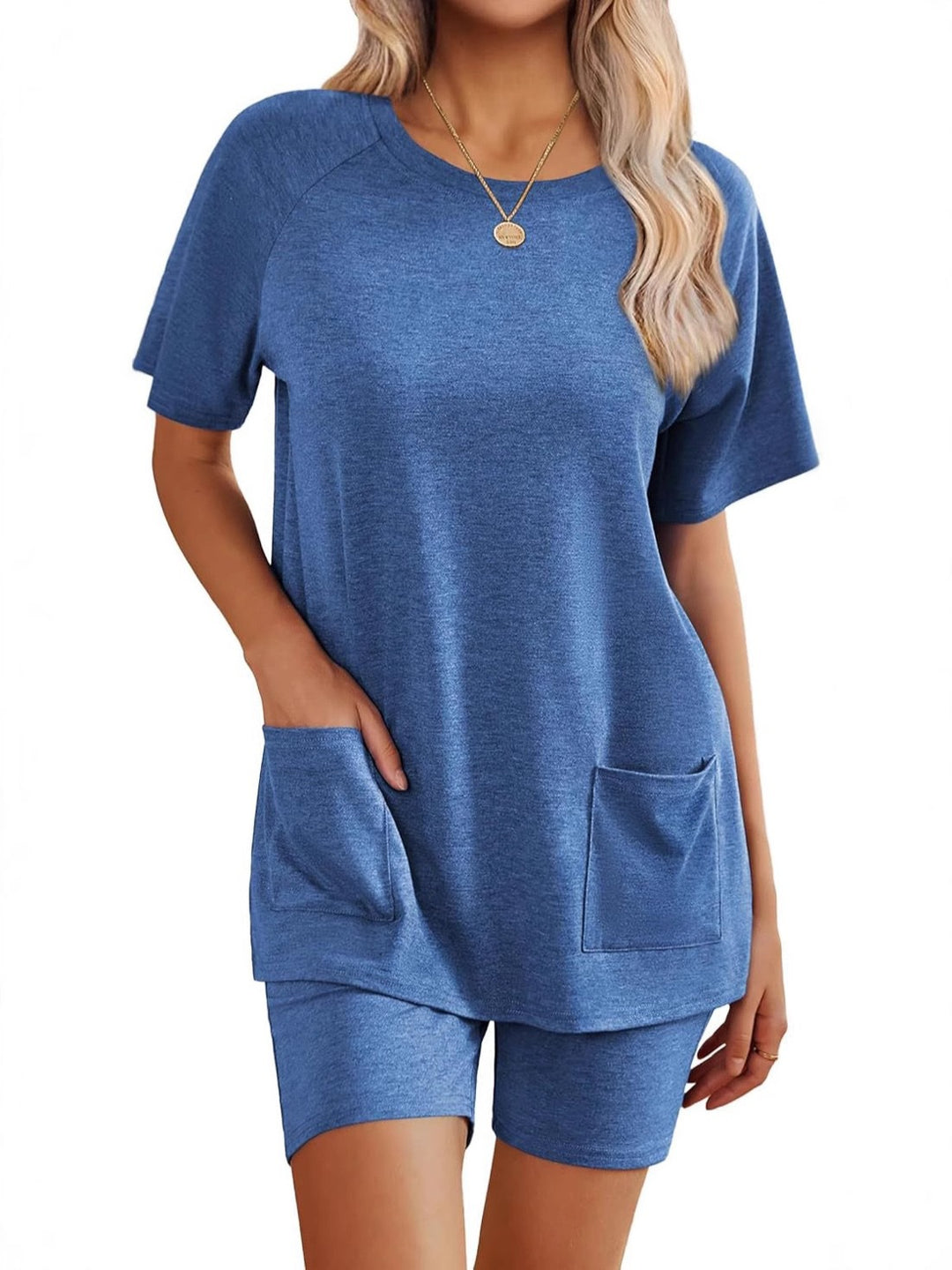Damen Loungewear-Set mit angenehm weitem Schnitt und praktischen Taschen R&B