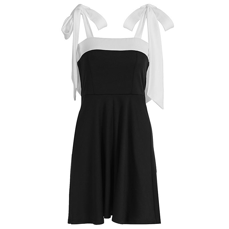 Damen modisches Sommerkleid mit Schleifen-Trägern und schmeichelndem Schnitt R&B