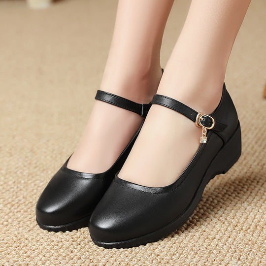 Damen Mary Jane Schuhe mit bequemem Blockabsatz und verstellbarem Riemen R&B