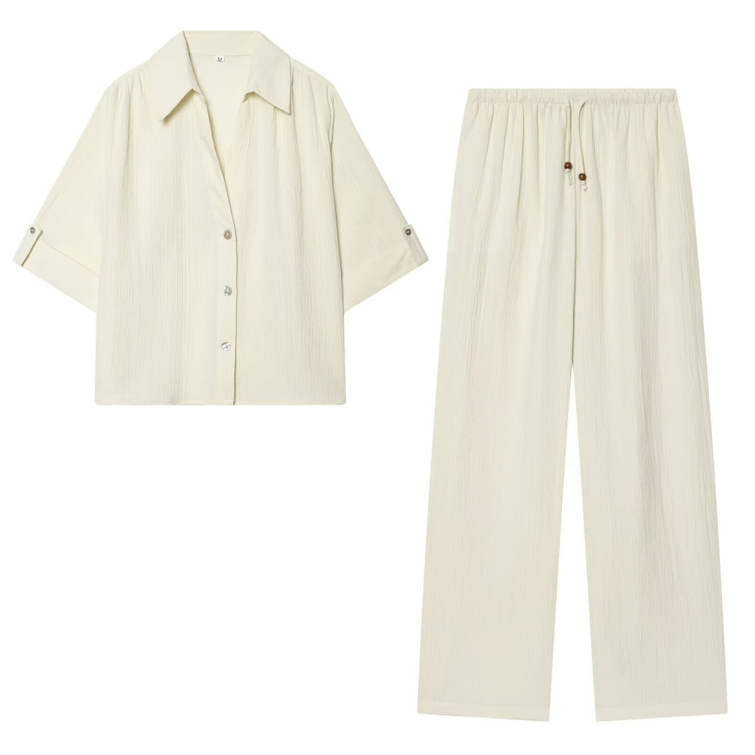Damen lässige Bluse mit strukturiertem Gewebe und überschnittenen Schultern R&B