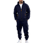 Herren nan urbanes Funktions-Cargo-Sweatset mit Kapuzenjacke, Reißverschlusstaschen und konisch zulaufender Cargo-Jogger R&B