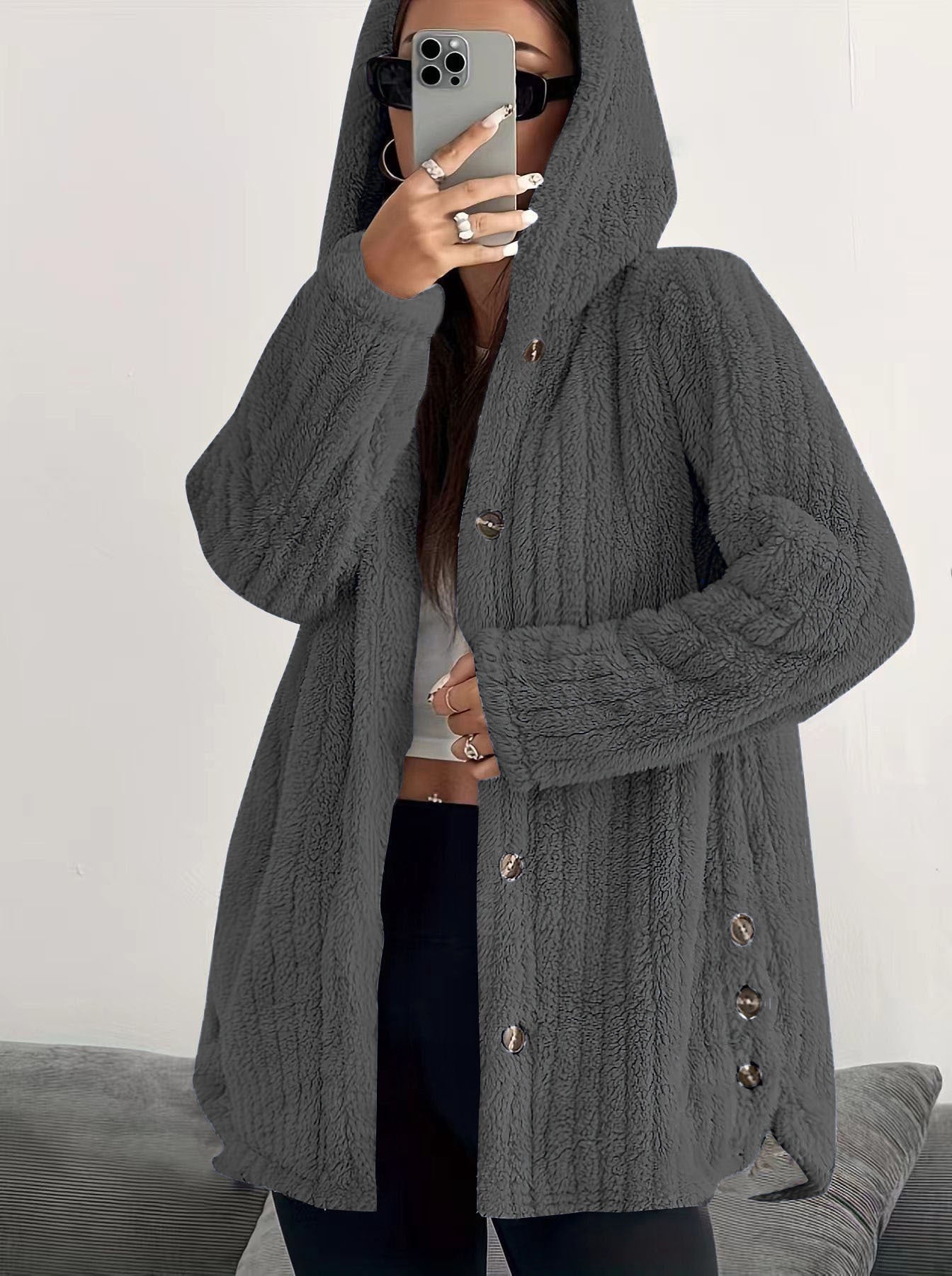 Damen kuschelige Fleecejacke R&B