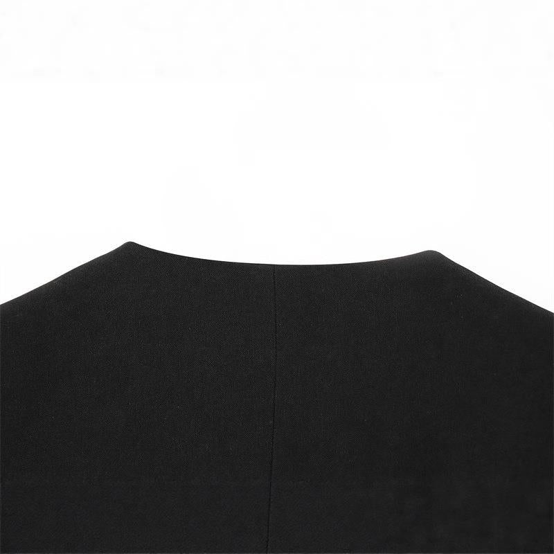 Damen Wickelblazer mit eleganter Satin-Schleife und modernen Taschen R&B