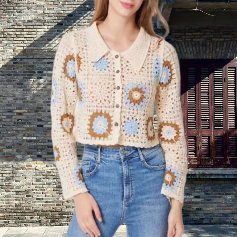 Damen Strickjacke im einzigartigen Granny-Quadrat-Muster R&B