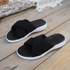 Damen Komfortable Clogs mit überkreuzten Riemen und rutschfester Sohle R&B