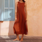 Damen Maxikleid mit elegantem Schnitt und seitlichen Schlitzen R&B