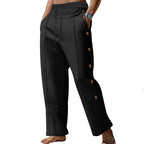 Herren nan maritime Relaxhose mit weitem Bein, elastischem Kordelzugbund und seitlicher Knopfleiste R&B