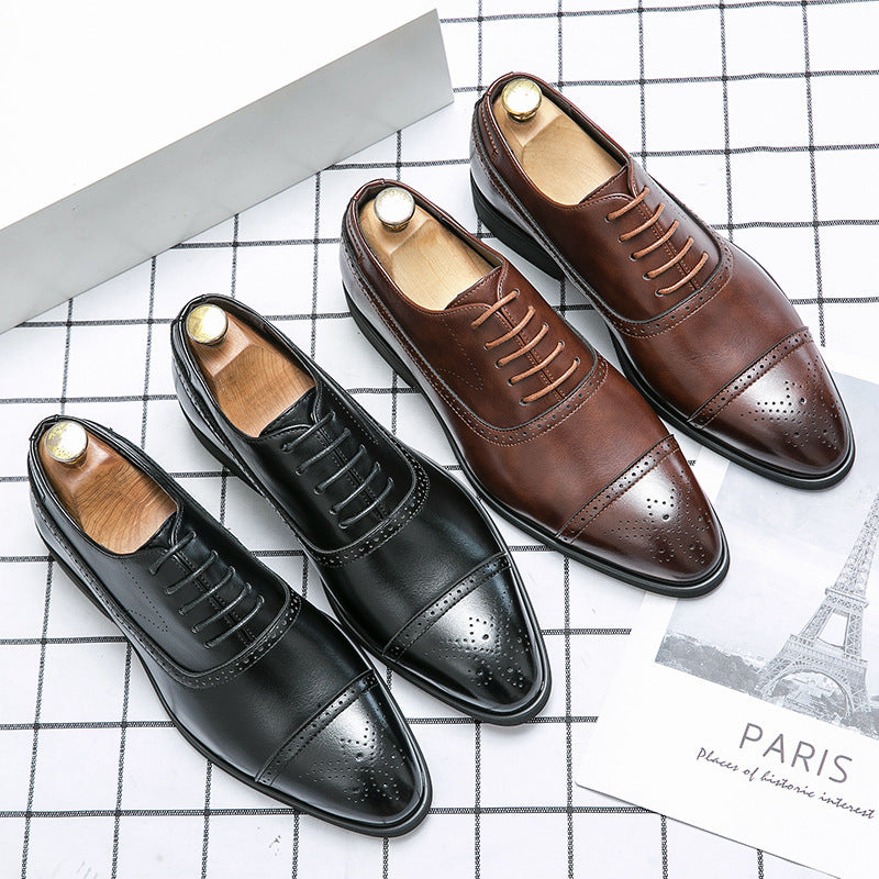 Herren Elegante Schnürschuhe aus hochwertigem Leder mit stilvoller Perforation