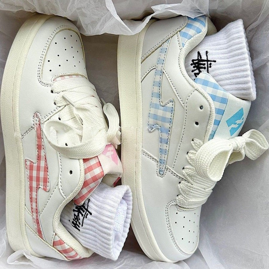 Damen Sneakers mit karierter Applikation und bequemer Dämpfung R&B