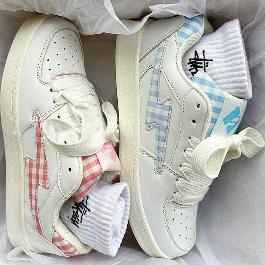 Damen Sneakers mit karierter Applikation und bequemer Dämpfung R&B