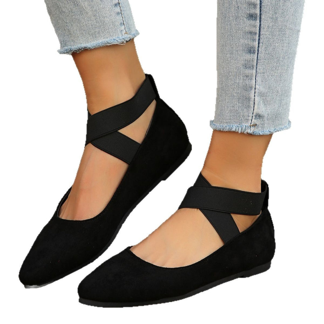 Damen elegante und bequeme Ballerinas mit verstellbarem Riemen R&B
