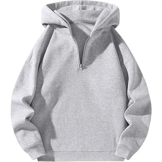 Herren sportlicher Kapuzenpullover mit halbem Reißverschluss R&B