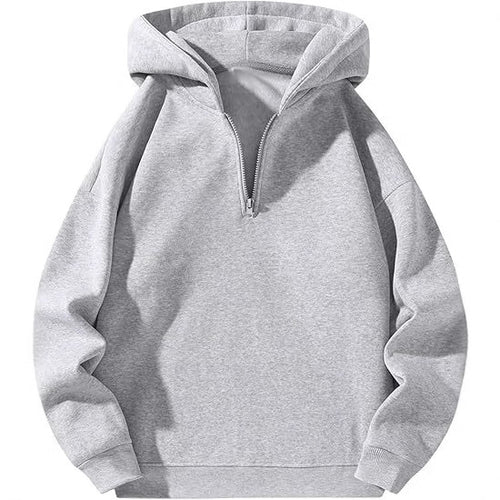 Herren sportlicher Kapuzenpullover mit halbem Reißverschluss R&B