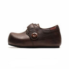 Damen Bequeme Lederschuhe mit modischer Knopfdetail R&B