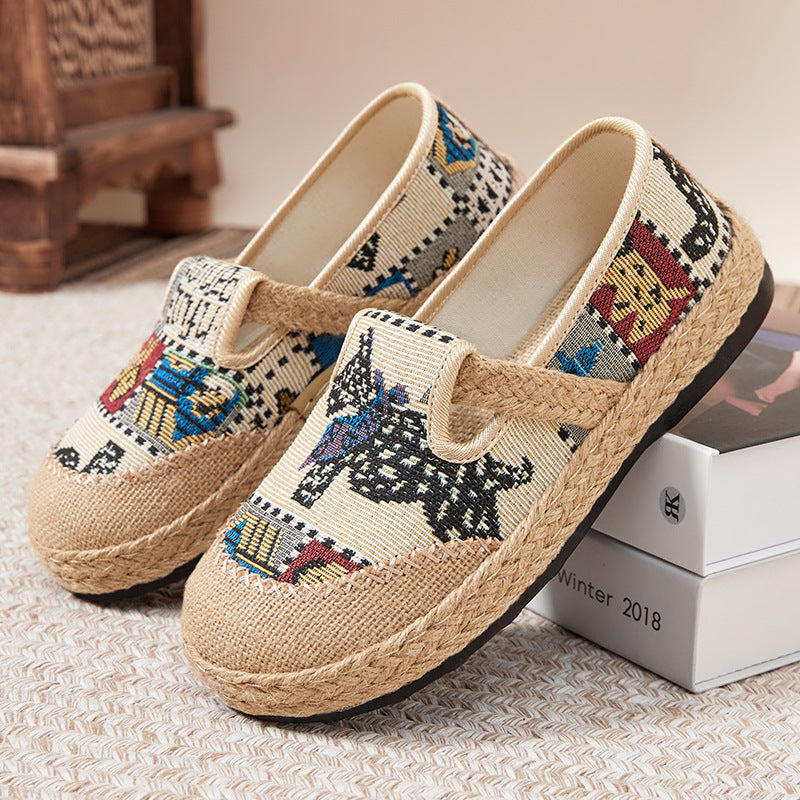 Damen bequeme und stilvolle Clogs mit buntem Muster R&B